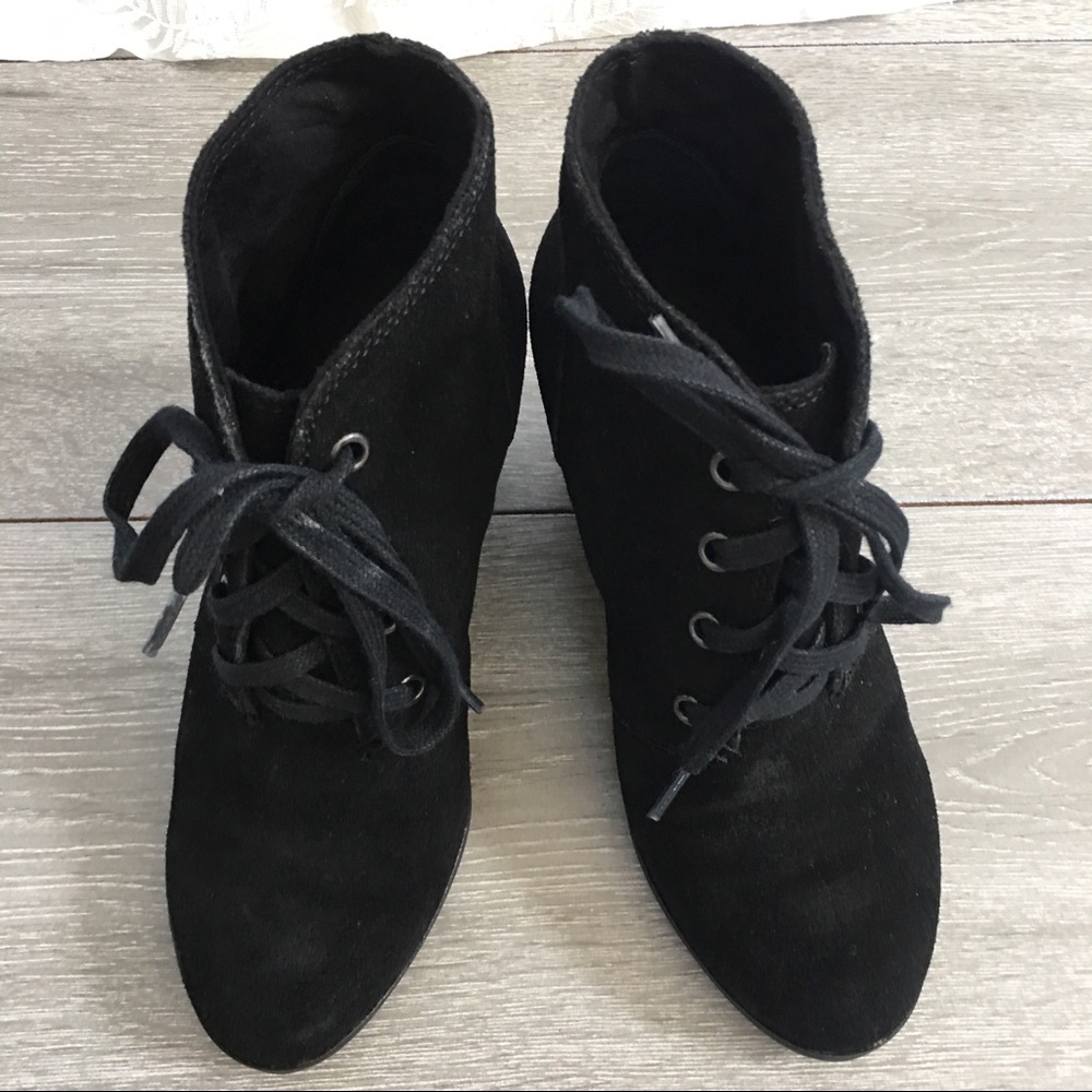 LUCKY brand  black-oiled suede booties
